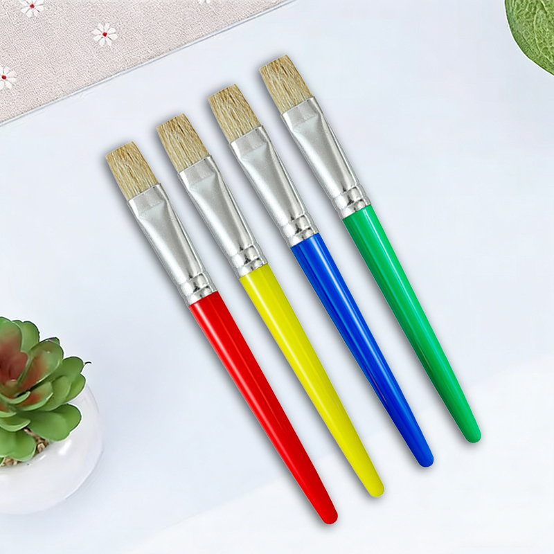 Gouache Paint Set - 4-delige set platte verfkwasten met kleurrijk
