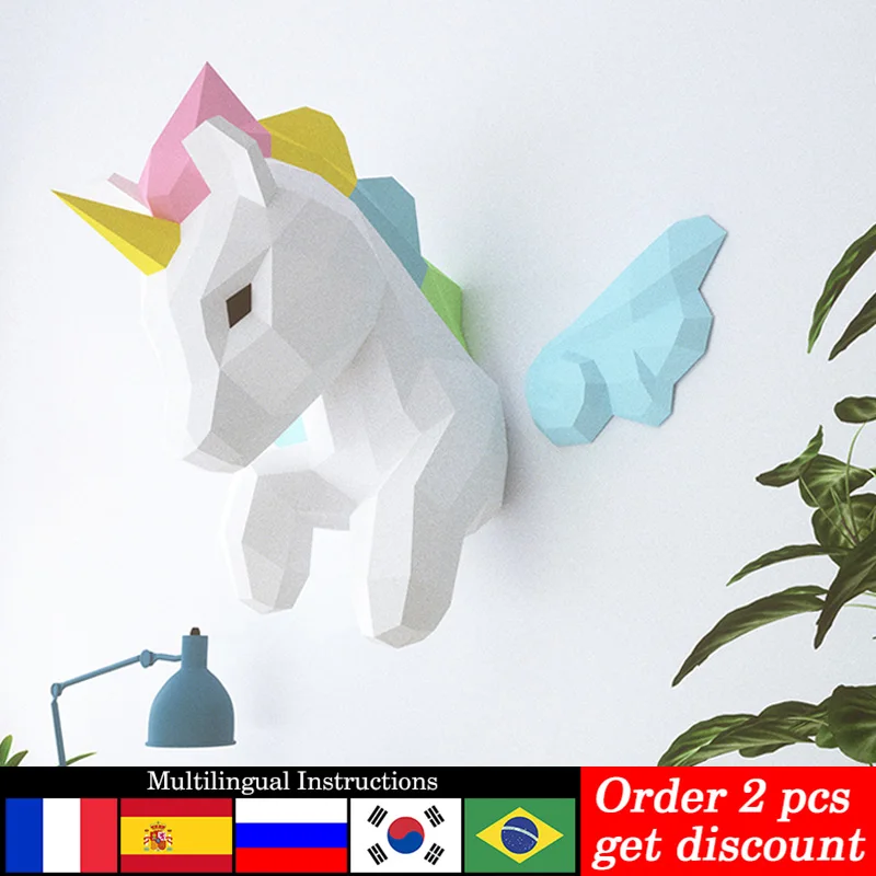 Art Craft Cardboard - Regenboog Eenhoorn Dier Muur Decor Thuis