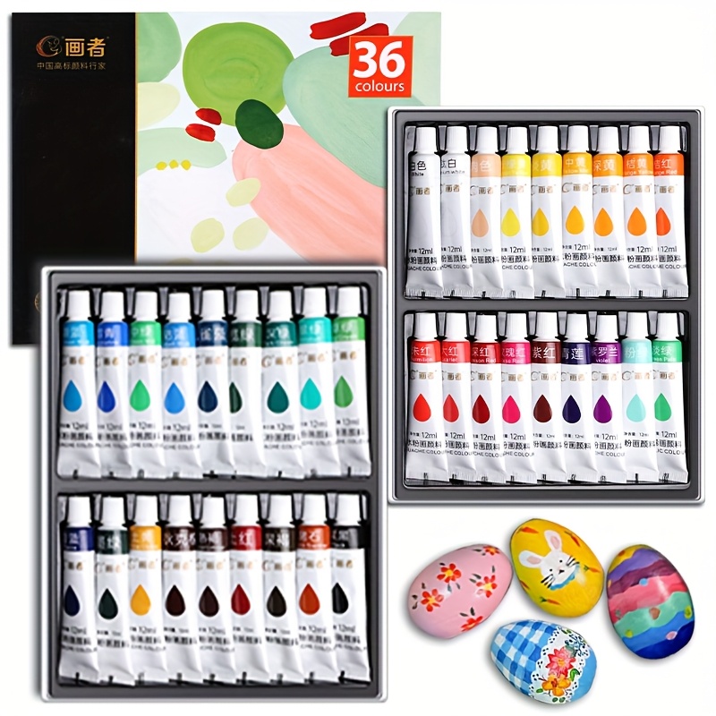 Gouacheverfset 36 kleuren 12 m - Gouache Paint Set recensie en prijs