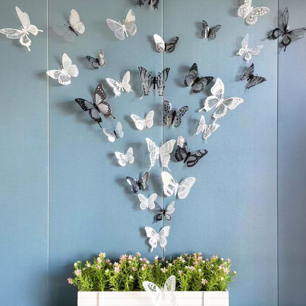PVC 3D-vlinderwanddecoratie, r - Art And Craft For Nursery recensie en prijs