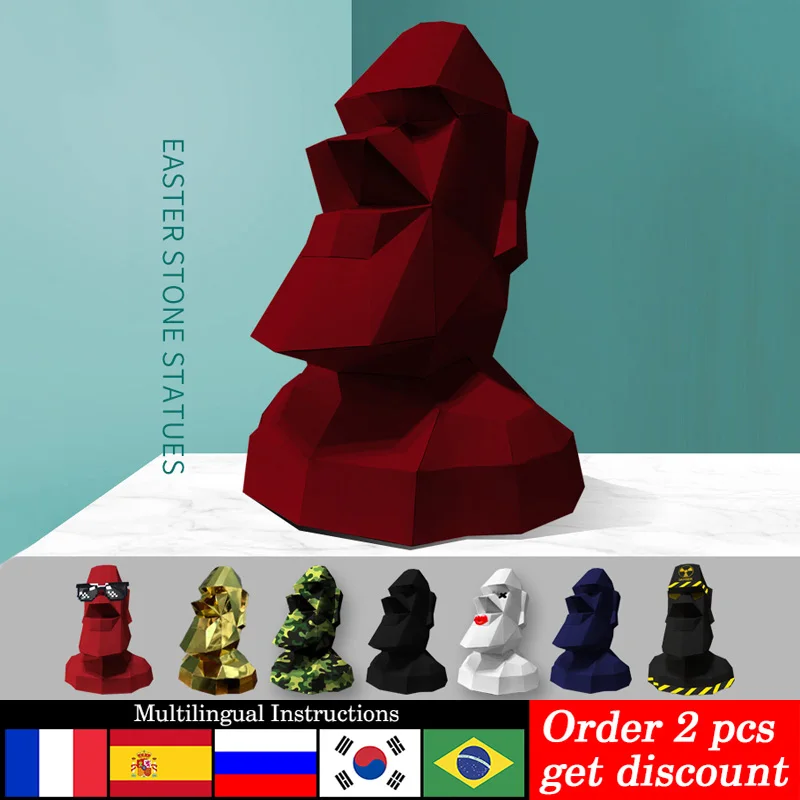 Groot Formaat Paaseiland Moai  - Art Craft Cardboard recensie en prijs
